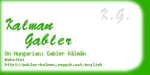 kalman gabler business card